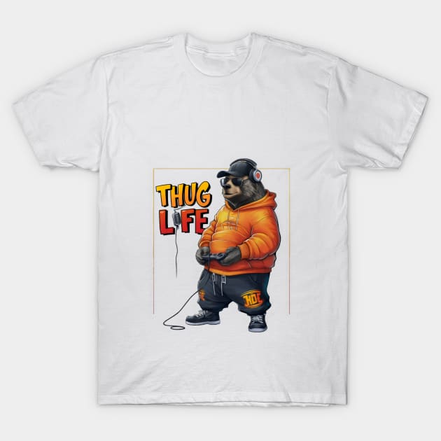 Hip-Hop Bear: THUG Life Style" - Rapper, Gangster T-Shirt by stickercuffs